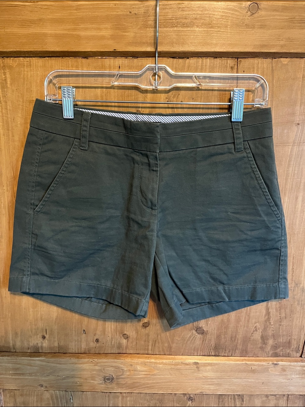 J. Crew Women’s 0 Dark Gray/Olive Green Chino Shorts